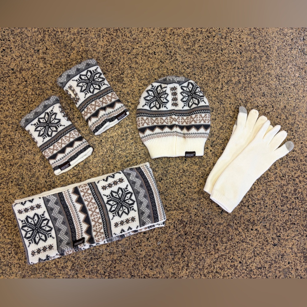 Winter Knit Snowflake Accessory Set - image 1